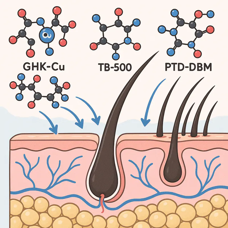 Hair Loss Peptides: GHK-Cu, TB-500, PTD-DBM and the Science of Follicle Restoration